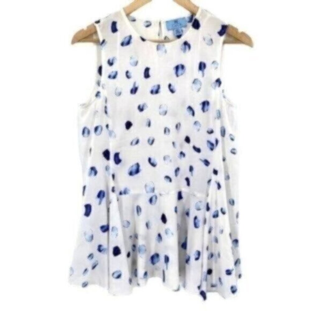 CeCe Womens Sleeveless Asymmetrical Flowy Blouse Top